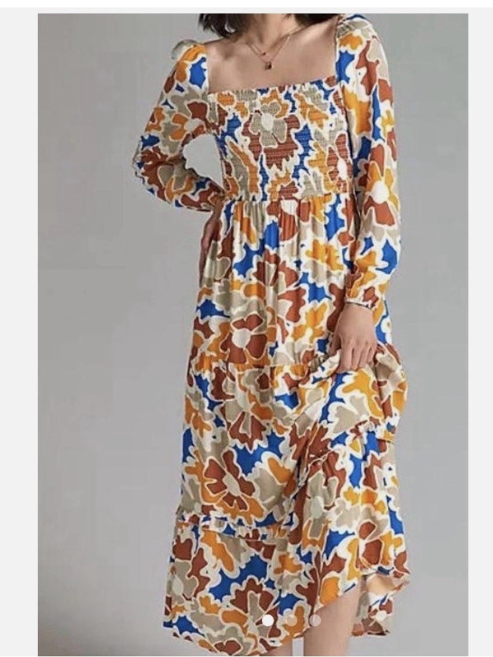 Anthropologie x Dolan Left Coast Women’s M Smocked Midi Dress - Multi